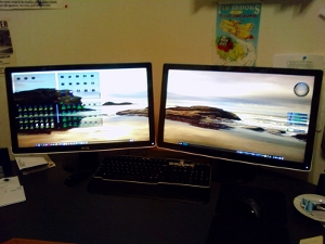 Picture of my new Dell monitors